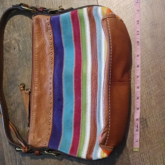Fossil leather multi color 🎒 bag. Authentic - Picture 10 of 11